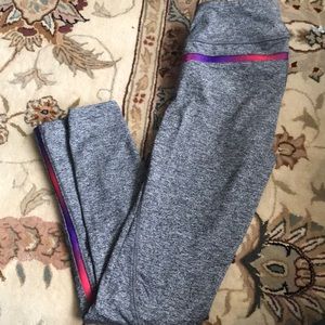 cute grey leggings with colorful detail